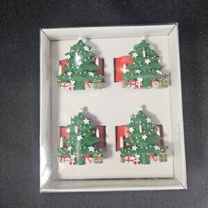 Festive Set Of Four Christmas Tree Napkin Rings by Waechtersbach Boxed Set
